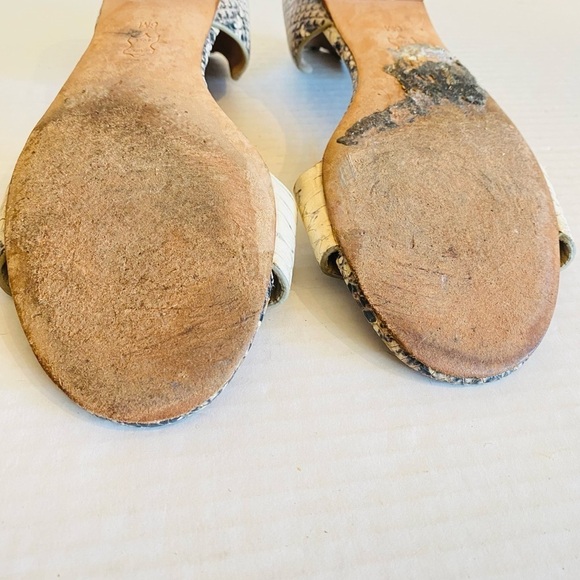 Tory Burch Black and Ivory Printed Leather Sandals US Size 6 - Picture 13 of 15